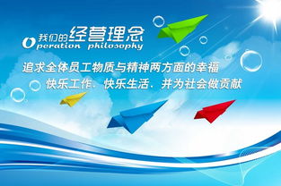 專業設計資源分享 藍色公司文化經營理念海報矢量圖免費下載